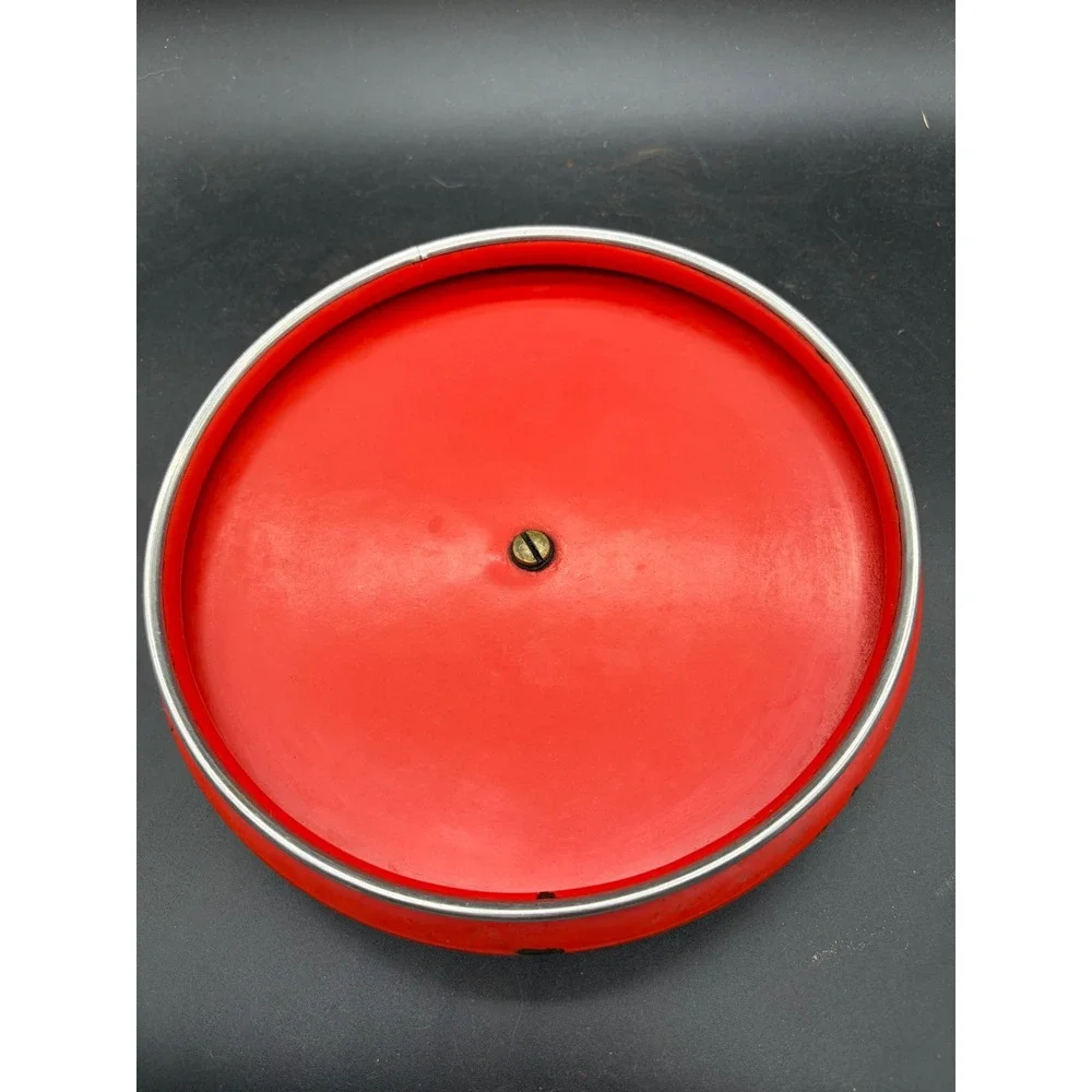 Vintage Enamelware Saucepan with Red Lid‎ Fruit Floral Motif Yellow Pot